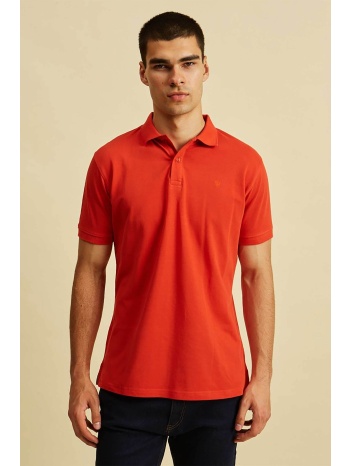 dors ανδρική πόλο μπλούζα πικέ μονόχρωμη με λογότυπο