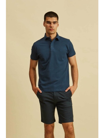 dors ανδρική πόλο μπλούζα πικέ μονόχρωμη με λογότυπο
