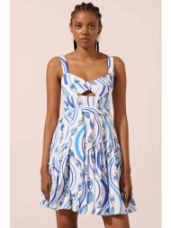 paolita γυναικείο mini αμάνικο φόρεμα με all-over print και cut out `ocean eyes selena` - dr2524se-o