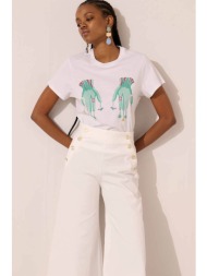 paolita γυναικείo t-shirt βαμβακερό με graphic print `astroelevator` - ts2501ts-ae λευκό