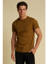 dors ανδρικό t-shirt μονόχρωμο με κεντημένο λογότυπο - 1138022.c04 λαδί