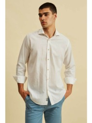 dors ανδρικό λινό πουκάμισο μονόχρωμο - 1038010.c01 λευκό