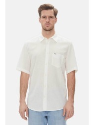 calvin klein ανδρικό πουκάμισο μονόχρωμο regular fit - k10k114488 λευκό