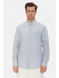 calvin klein ανδρικό πουκάμισο μονόχρωμο regular fit - k10k114488 μπλε ανοιχτό