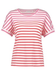 gerry weber γυναικείο t-shirt με ριγέ σχέδιο - 570324-35054 κοραλί