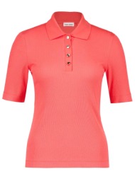 gerry weber γυναικεία μπλούζα πόλο κοντομάνικη ribbed - 570382-35054 κοραλί