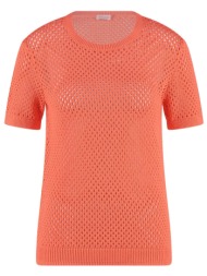 gerry weber γυναικεία πλεκτή μπλούζα με διάτρητο σχέδιο - 571068-35748 πορτοκαλί