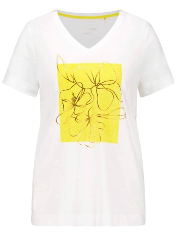 gerry weber γυναικείο t-shirt με print και v - 570332-35029