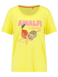 gerry weber γυναικείο t-shirt με print από παγιέτες - 570335-35019 κίτρινο