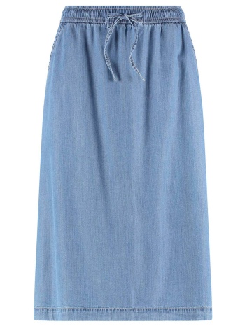 gerry weber γυναικεία midi φούστα denim με ελαστική μέση 