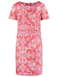 gerry weber γυναικείο midi φόρεμα με all-over print - 580075-31529 ροζ