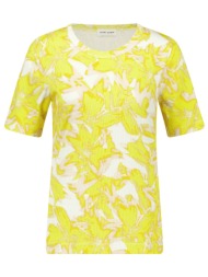 gerry weber γυναικείο t-shirt με all-over print - 570325-35054 κίτρινο