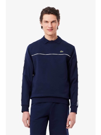 lacoste ανδρική μπλούζα φούτερ με contrast ρίγα με logo σε προσφορά