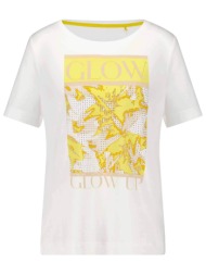 gerry weber γυναικείο t-shirt με all-over print - 570371-35003 λευκό