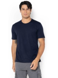 the bostonians ανδρικό t-shirt μονόχρωμο με κεντημένο λογότυπο regular fit `essential` - ts1241n μπλ