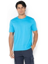 the bostonians ανδρικό t-shirt μονόχρωμο με κεντημένο λογότυπο regular fit `essential` - ts1241n τυρ