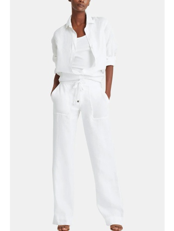 lauren ralph lauren γυναικείο λινό παντελόνι μονόχρωμο
