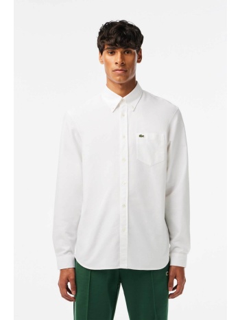 lacoste ανδρικό πουκάμισο oxford button down με τσέπη και