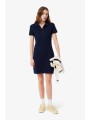 lacoste γυναικείο mini φόρεμα πόλο πικέ με κεντημένο λογότυπο slim fit - ef5473 μπλε σκούρο