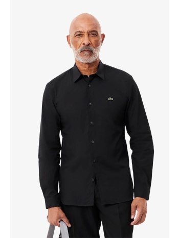 lacoste ανδρικό πουκάμισο stretch poplin με κεντημένο