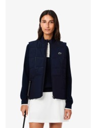lacoste γυναικείο αμάνικο μπουφάν αδιάβροχο με λογότυπο `uv protect golf` - bf8568-00 μπλε σκούρο
