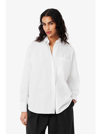 lacoste γυναικείο πουκάμισο poplin με τσέπη και λογότυπο σε προσφορά