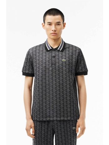 lacoste ανδρική μπλούζα πόλο με all-over monogram classic
