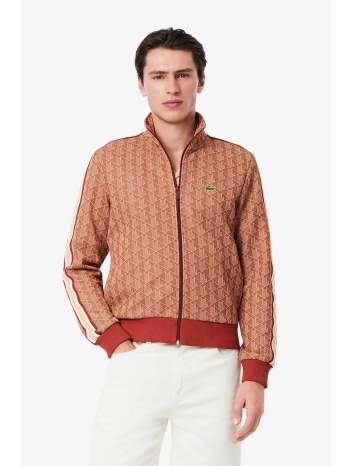 lacoste ανδρική ζακέτα φούτερ με all-over monogram print
