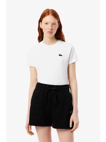 lacoste γυναικείο t-shirt με λογότυπο slim fit `ultra dry