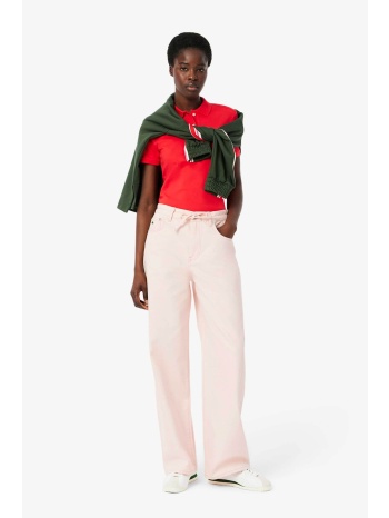 lacoste γυναικείο τζιν παντελόνι πεντάτσεπο wide leg 