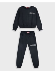 φούτερ φόρμα με τύπωμα - μαυρο 16-125276-0