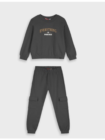 φούτερ φόρμα με τύπωμα - μαυρο 15-125374-0