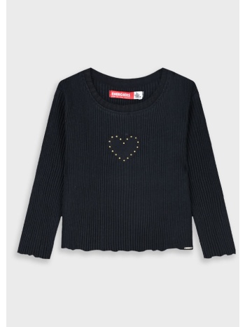 μακρυμάνικη ριπ μπλούζα - μαυρο 15-125328-5