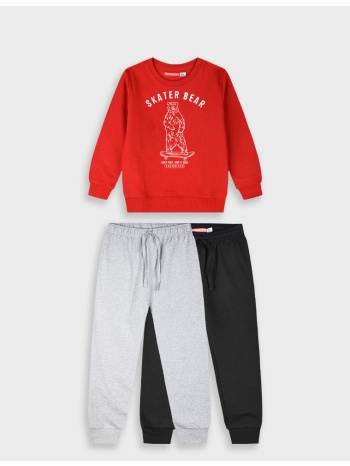 φούτερ φόρμα με τύπωμα - μαυρο 12-125187-0