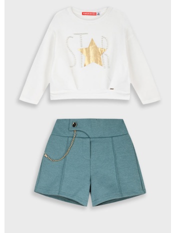 σετ μπλούζα με σορτς - φυστικι 15-125322-0