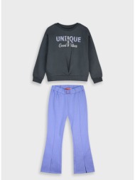 φούτερ φόρμα με τύπωμα - λιλα 16-125274-0