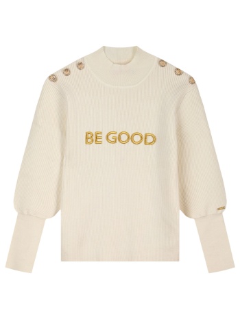 μακρυμάνικη ριπ μπλούζα - εκρού 16-125206-6