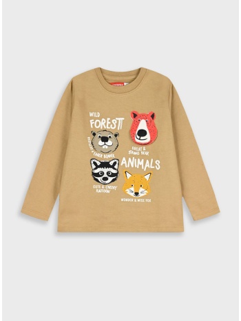 μακρυμάνικη μπλούζα - μπεζ 12-125138-5