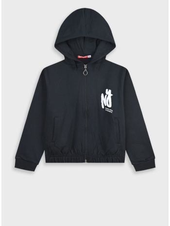 ζακέτα φούτερ - μαυρο 16-125202-5