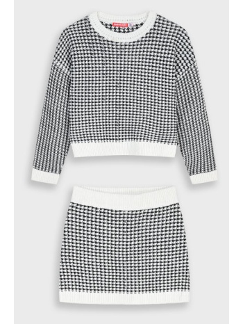 πλεκτό πιε ντε πουλ σετ - pied de poule 16-125201-0