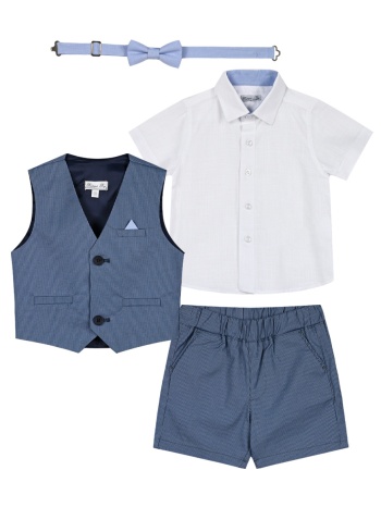 βρεφικό σετ 4 τεμάχια για αγόρι (6-18 μηνών) - γαλαζιο