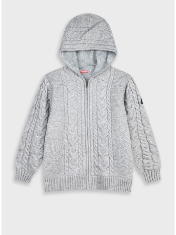 πλεκτή ζακέτα - μελανζε 12-125115-6