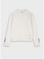 μακρυμάνικη ριπ μπλούζα - εκρού 16-125203-6