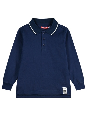 βαμβακερή πόλο μπλούζα, για αγόρι - ιντιγκο 12-123149-5