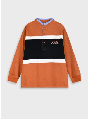 πικέ μακρυμάνικη μπλούζα - καμηλο 13-125017-5