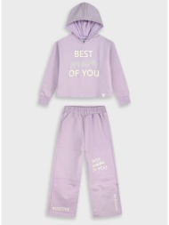 φούτερ φόρμα με τύπωμα - βιολετι 16-125253-0