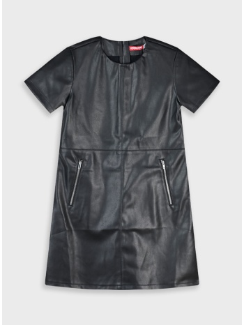 δερματίνη φόρεμα - μαυρο 16-125201-7