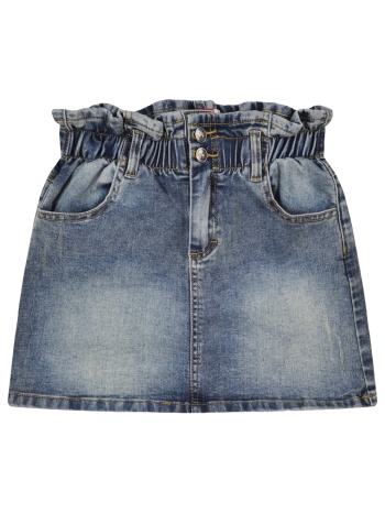 τζην φούστα paperbag με τσέπες και κουμπιά για κορίτσι 