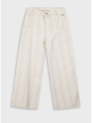 ριγέ παντελόνα για κορίτσι - κρεμ 16-225226-2
