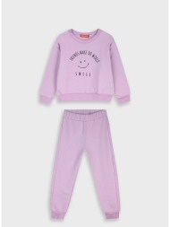 φούτερ φόρμα με τύπωμα - λιλα 15-125387-0-0